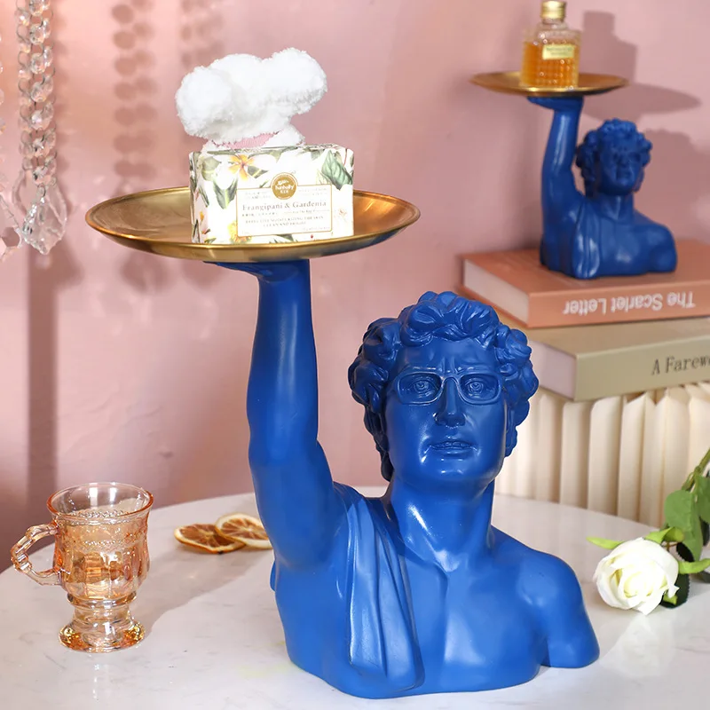 Resin Art For Anniversary Gift - David Heykeli Tepsisi Klasik Michelangelo Büstü