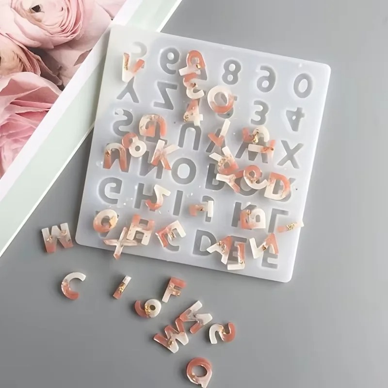 Resin Art Alphabet - Küçük 26'lı Büyük Harfler Reçine silikon