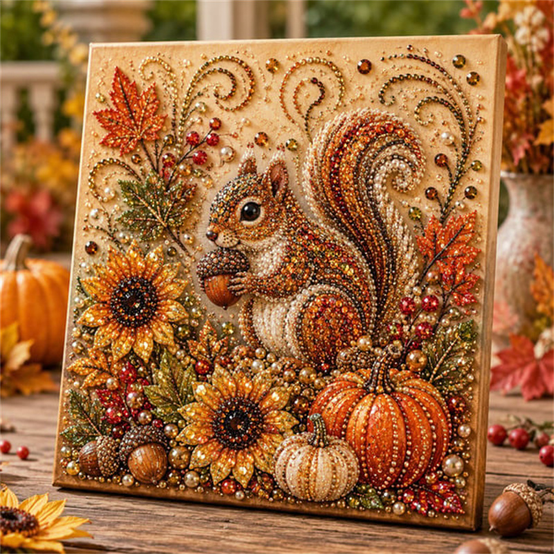 Resin Art Kit For Beginners - Sonbahar Elmas İnci Boyama Seti Sonbahar