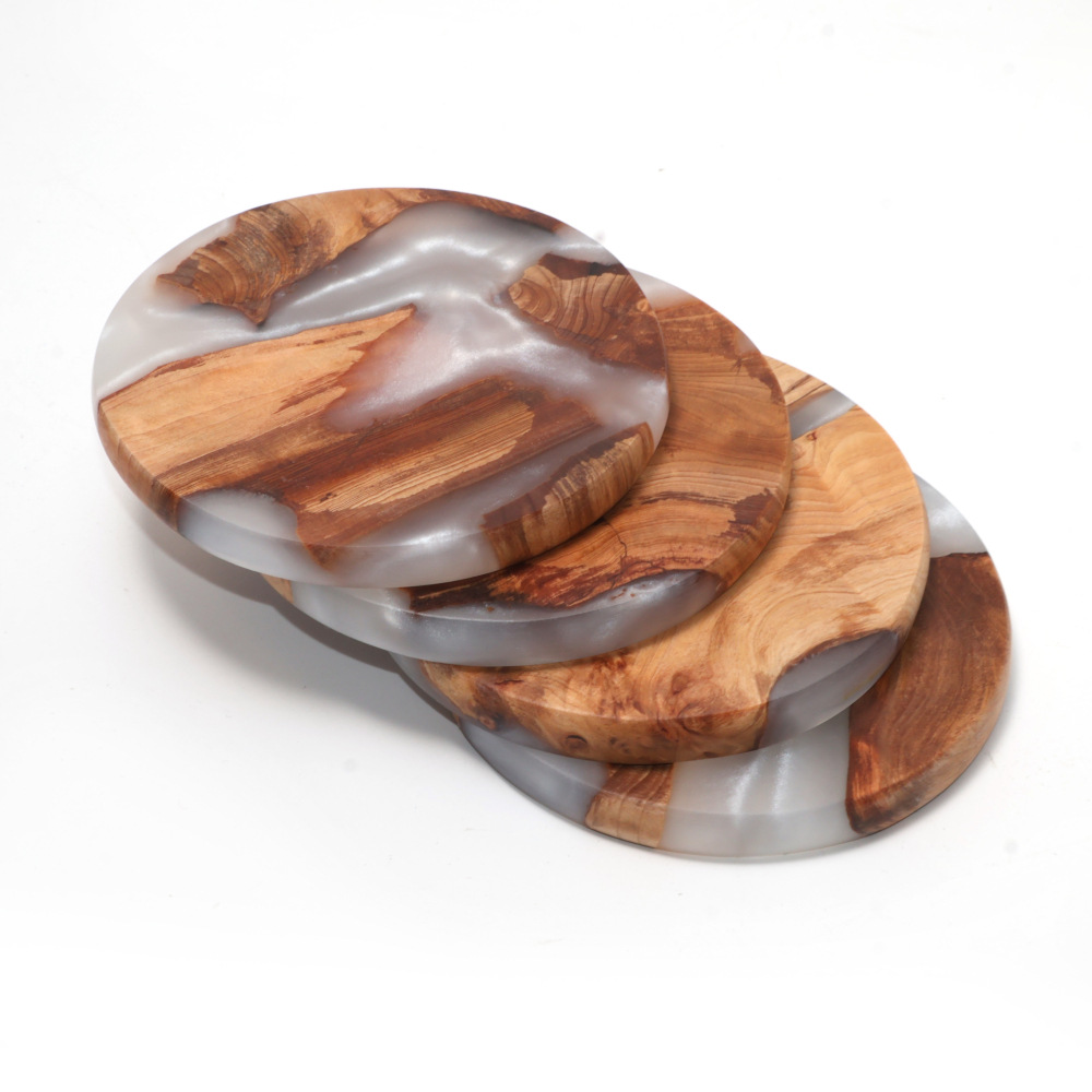 Resin Art Coffee Table - İçecek Altlığı Seti, Ahşap Bar Altlıkları,