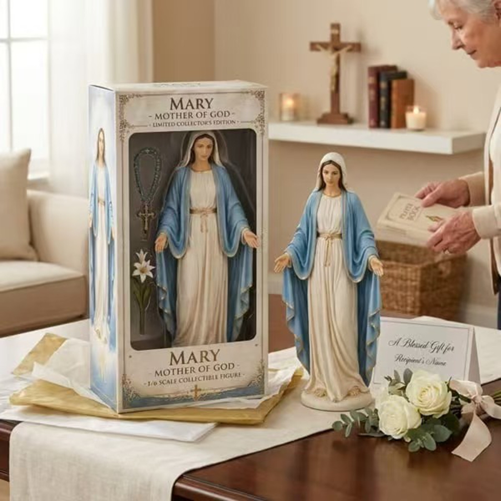 Resin Art Mary - Meryem Ana Masaüstü Heykelcik Süsü, dini