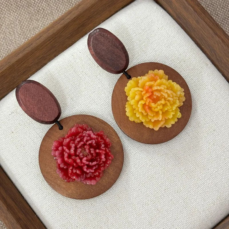 Ulusal tarz ahşap sanatı şakay - Resin Art Earrings Design incelemesi ve fiyatı