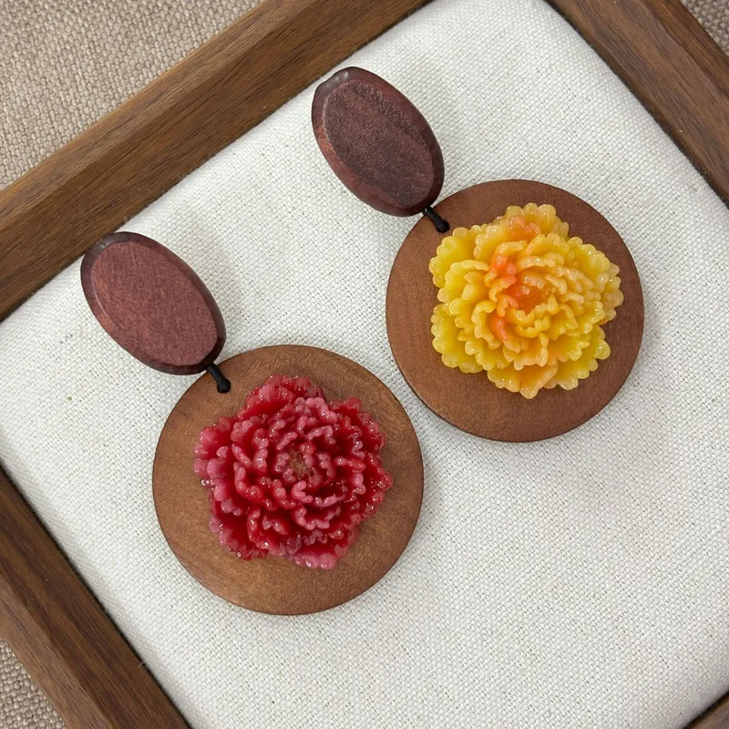 Ulusal tarz ahşap sanatı şakay - Resin Art Earrings Design incelemesi ve fiyatı