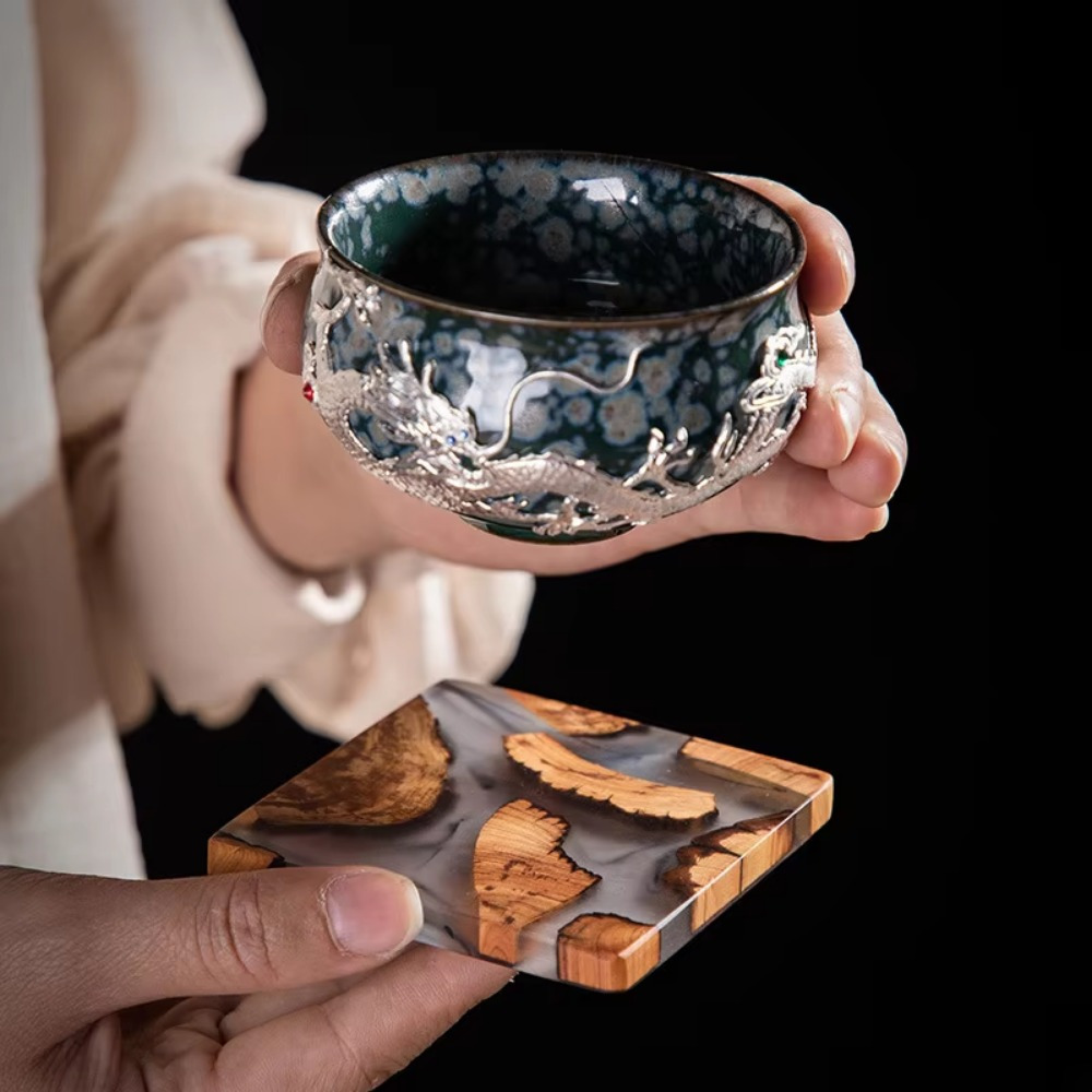 Ahşap Reçine Bardak Kare Finca - Resin Art Coffee Table incelemesi ve fiyatı