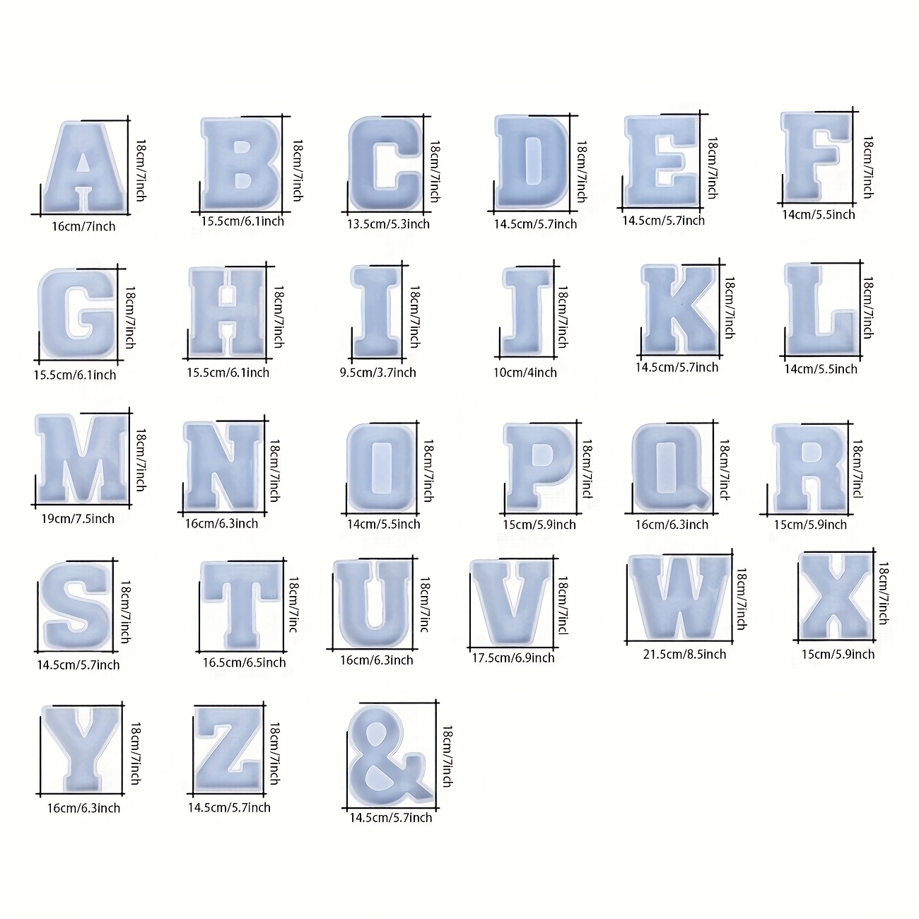 7 İnç Büyük Harf Reçine Kalıbı - Resin Art Alphabet incelemesi ve fiyatı